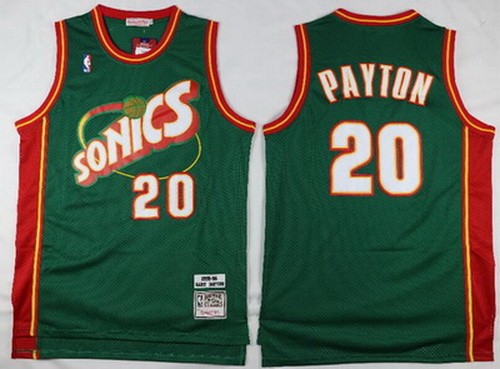 Seattle Sonics #20 Gary Payton Green 1995 Throwback Swingman Jersey