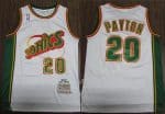 Seattle Sonics #20 Gary Payton White 1995 Throwback Swingman Jersey