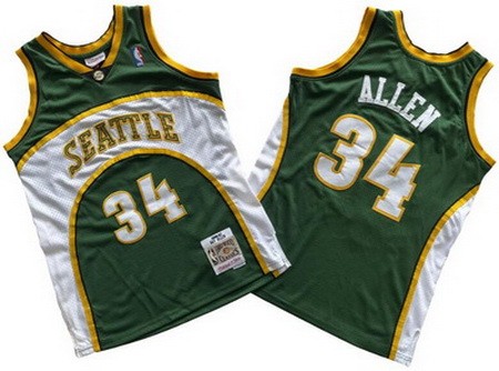 Seattle Sonics #34 Ray Allen Green 2006 Throwback Swingman Jersey