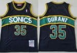 Seattle Sonics #35 Kevin Durant Black 2007 Throwback Swingman Jersey