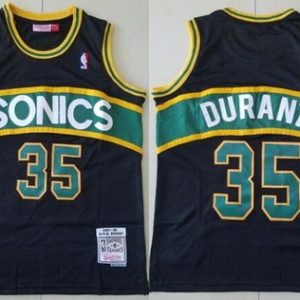 Seattle Sonics #35 Kevin Durant Black 2007 Throwback Swingman Jersey