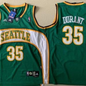 Seattle Sonics #35 Kevin Durant Green Throwback Swingman Jersey