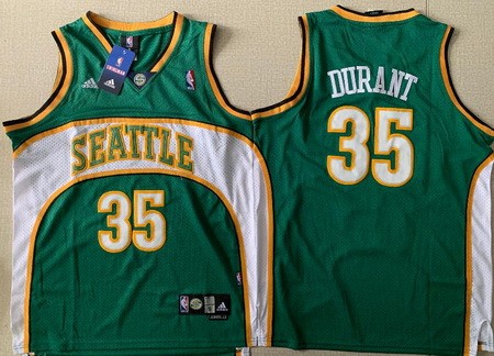 Seattle Sonics #35 Kevin Durant Green Throwback Swingman Jersey