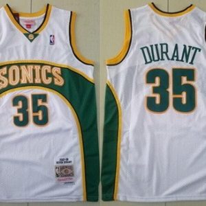 Seattle Sonics #35 Kevin Durant White 2007 Throwback Swingman Jersey