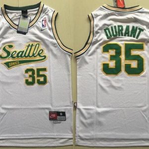 Seattle Sonics #35 Kevin Durant White Throwback Swingman Jersey