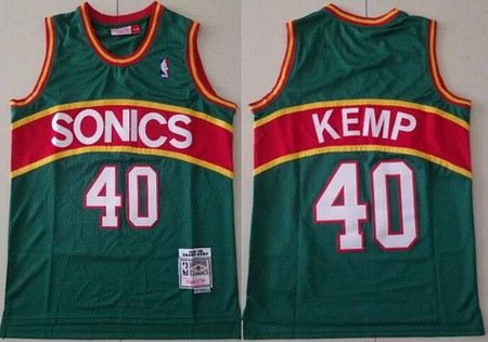 Seattle Sonics #40 Shawn Kemp Green 1994 Throwback Swingman Jersey