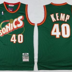 Seattle Sonics #40 Shawn Kemp Green 1995 Throwback Swingman Jersey