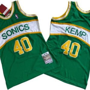 Seattle Sonics #40 Shawn Kemp Green Throwback Swingman Jersey