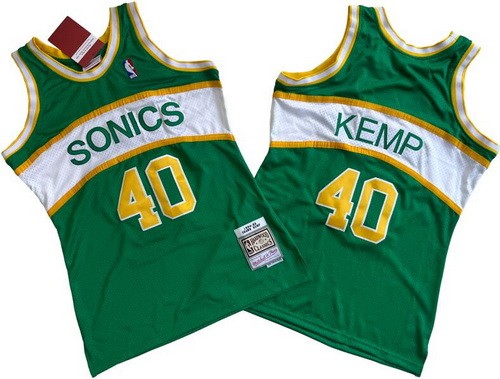 Seattle Sonics #40 Shawn Kemp Green Throwback Swingman Jersey