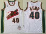 Seattle Sonics #40 Shawn Kemp White 1995 Throwback Swingman Jersey