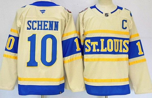 St Louis Blues #10 Brayden Schenn Cream 2025 Winter Classic Authentic Jersey