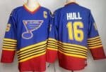 St Louis Blues #16 Brett Hull Blue Retro Jersey