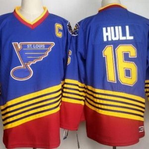 St Louis Blues #16 Brett Hull Blue Retro Jersey