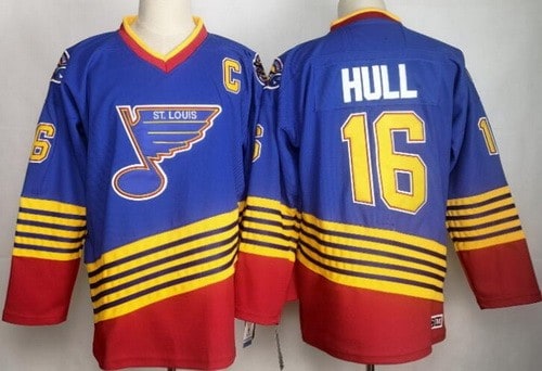 St Louis Blues #16 Brett Hull Blue Retro Jersey
