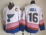 St Louis Blues #16 Brett Hull White Retro Jersey