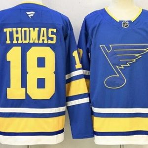 St Louis Blues #18 Robert Thomas Light Blue Authentic Jersey