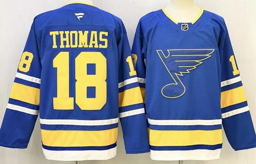 St Louis Blues #18 Robert Thomas Light Blue Authentic Jersey