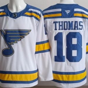 St Louis Blues #18 Robert Thomas White Authentic Jersey