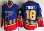 St Louis Blues #18 Tony Twist Blue Red Throwback Jersey
