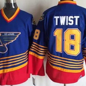 St Louis Blues #18 Tony Twist Blue Red Throwback Jersey