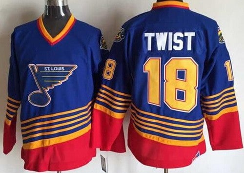 St Louis Blues #18 Tony Twist Blue Red Throwback Jersey