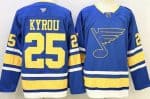 St Louis Blues #25 Jordan Kyrou Light Blue Authentic Jersey