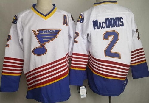St Louis Blues #2 Al Macinnis White Retro Jersey