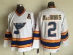 St Louis Blues #2 Al Macinnis White Yellow Throwback Jersey