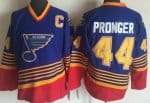 St Louis Blues #44 Chris Pronger Blue Red Throwback Jersey