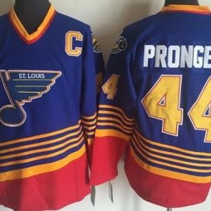 St Louis Blues #44 Chris Pronger Blue Red Throwback Jersey