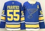 St Louis Blues #55 Colton Parayko Light Blue Authentic Jersey