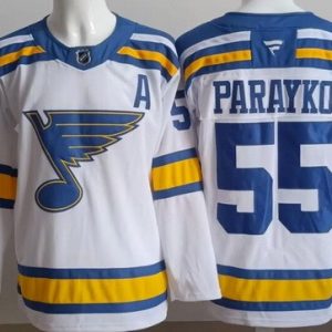 St Louis Blues #55 Colton Parayko White Authentic Jersey
