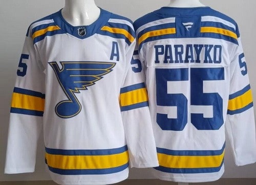 St Louis Blues #55 Colton Parayko White Authentic Jersey