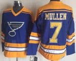 St Louis Blues #7 Joe Mullen Blue Yellow Throwback Jersey
