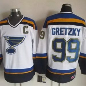 St Louis Blues #99 Wayne Gretzky White Throwback Jersey