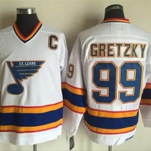 St Louis Blues #99 Wayne Gretzky White Yellow Throwback Jersey