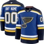 St Louis Blues Customized Blue Fanatics Authentic Jersey