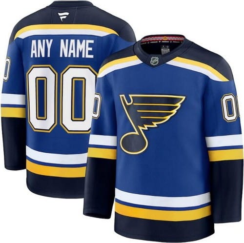 St Louis Blues Customized Blue Fanatics Authentic Jersey