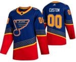 St Louis Blues Customized Blue Red Third Authentic Jersey