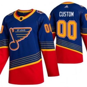 St Louis Blues Customized Blue Red Third Authentic Jersey
