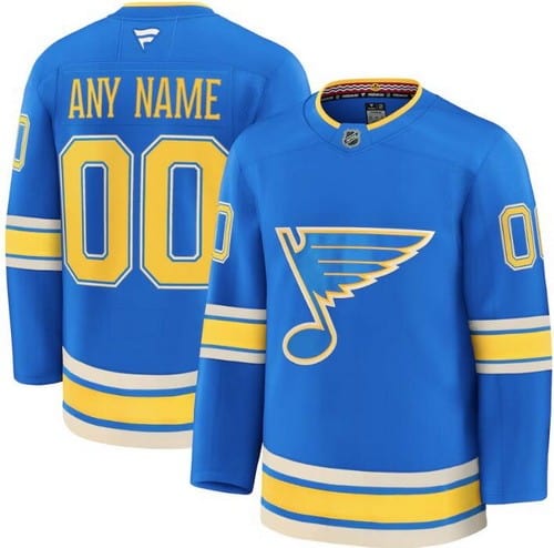 St Louis Blues Customized Light Blue Fanatics Authentic Jersey