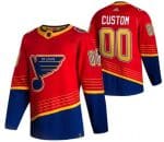 St Louis Blues Customized Red 2021 Reverse Retro Authentic Jersey