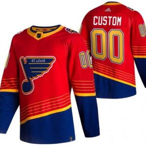 St Louis Blues Customized Red 2021 Reverse Retro Authentic Jersey