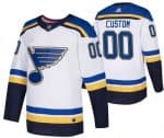St Louis Blues Customized White Authentic Jersey