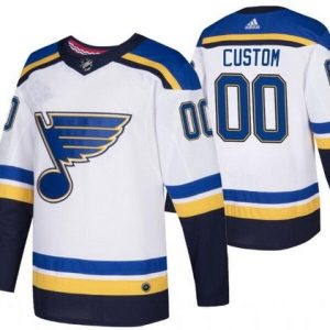 St Louis Blues Customized White Authentic Jersey