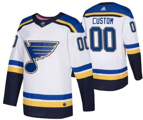 St Louis Blues Customized White Authentic Jersey
