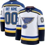 St Louis Blues Customized White Fanatics Authentic Jersey