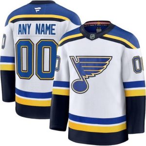 St Louis Blues Customized White Fanatics Authentic Jersey