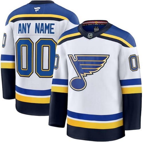 St Louis Blues Customized White Fanatics Authentic Jersey