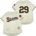 St Louis Browns #29 Satchel Paige Cream 1953 Throwback Jersey